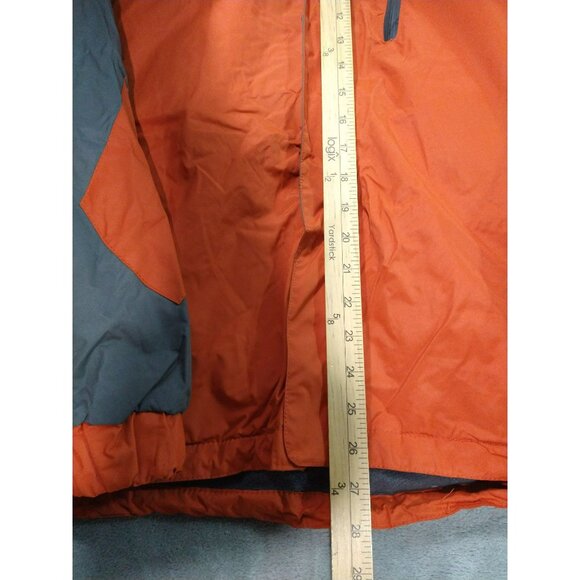 Chaps Jacket Mens Medium Orange Full Zip Fleece Lined Mock Neck Windbreaker - Picture 4 of 9